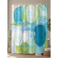 thumbnail image 4 of Shower Curtains Abstract Blue White Green Printing Bath Curtain Graffiti Waterproof Bathroom Shower Curtain Set with Hooks Decoration 72 x 84 Inches, 4 of 7