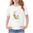 thumbnail image 2 of Spazoro Girls T-Shirts Tee, Crew Neck 100%Cotton Short Sleeve Cute Print Casual Tops for Kids White Size 2, 2 of 6