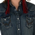thumbnail image 2 of Wrangler Women’s Long Sleeve Western Snap Work Shirt, Denim, XS, 2 of 5