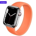thumbnail image 1 of ALMNVO Solo Loop Strap for Apple Watch Band 44mm 40mm 38mm 42mm Elastic Belt Silicone Bracelet Replacement Wristband Iwatch Series 6 5 4 3 SE 7 45mm 41mm, 1 of 9