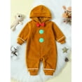 thumbnail image 3 of Bagilaanoe Newborn Baby Girl Boys Christmas Jumpsuits Fuzzy Long Sleeve Hooded Bodysuit 6M 12M 18M 24M Infant Fall Warm One Piece Romper, 3 of 9