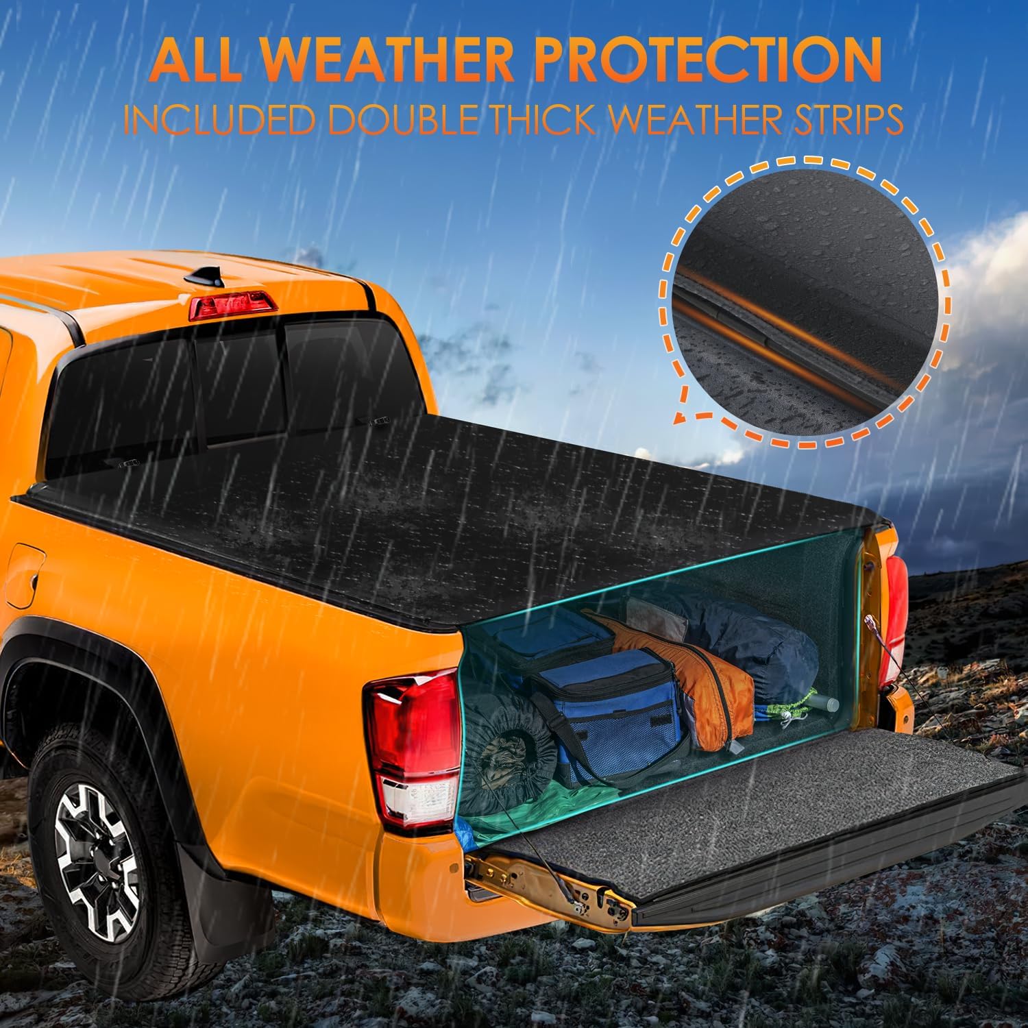 Nilight Soft Tri-fold Truck Bed Tonneau Cover Compatible with Toyota Tundra 2022 2023 2024-5.5ft