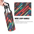 thumbnail image 4 of Yayeee 33oz Insulated Water Bottle Double Wall Stainless Steel with Flip Straw Lid, Blue Abstract Lines, 4 of 7