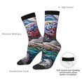 thumbnail image 4 of Vsdgher Psychedelic Shark Artwork Crew Socks for Men & Women, Breathable Casual Athletic Ankle Socks, 4 of 6