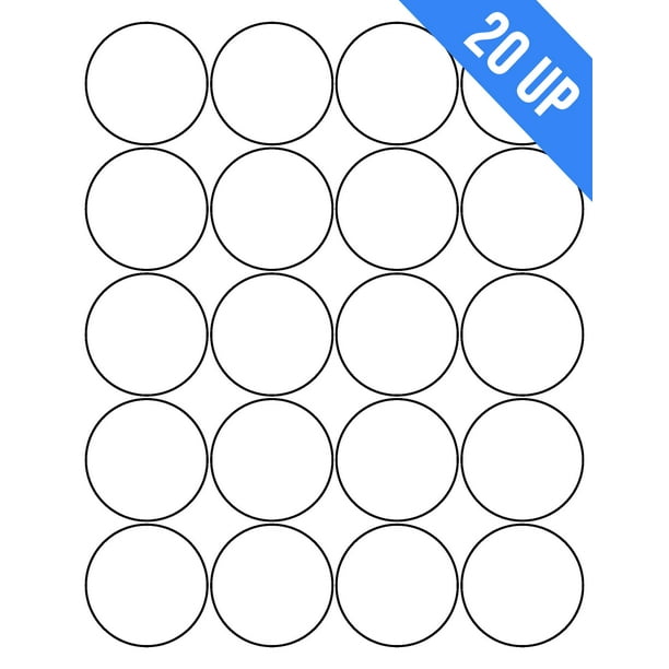 OfficeSmartLabels 2 inch Round Labels for Laser Inkjet ( 20 Labels Per Sheet,  White, 50 Sheets ) - Walmart.com