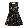 thumbnail image 3 of Renewold Hummingbird Flower A Line Tank Dress for Teens Girls Softy Loose Sleeveless Midi Sundress 15-16 Years Old Kids High Waistline Princess Dress, 3 of 6