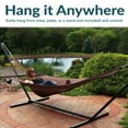thumbnail image 4 of Sunnydaze Large Double Wide Two-Person Polyester Rope Hammock with Spreader Bars - 600 lb Weight Capacity - Mocha, 4 of 10