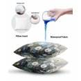thumbnail image 6 of Waterproof Outdoor Throw Pillows with Inserts 18"x18" Set of 2, White Floral Soft Decorative Pillowcases for Couch Bedroom, Modern Farmhouse Oil Painting Plants Pillow Covers for Sofa Living Room, 6 of 8