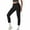 Black, variant on Women's High-Waisted Yoga Pants with Side Ruching Detailing - Stretch Fabric for Gym, Athletic Workouts & Enhanced Flexibility Black M