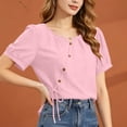 thumbnail image 6 of Sexlip Women's Blouse Short Sleeve Loose Fit Trendy Design Versatile Styling Breathable Wear Fashion Forward Modern Style Pink XXXL, 6 of 6