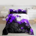 thumbnail image 2 of Manfei Abstract Marble Bedding Comforter Set 2pcs, Black Purple White Twin Comforter Sets, Modern Watercolor Marbling Bedding Set, Lightweight Room Decor, 2 of 8