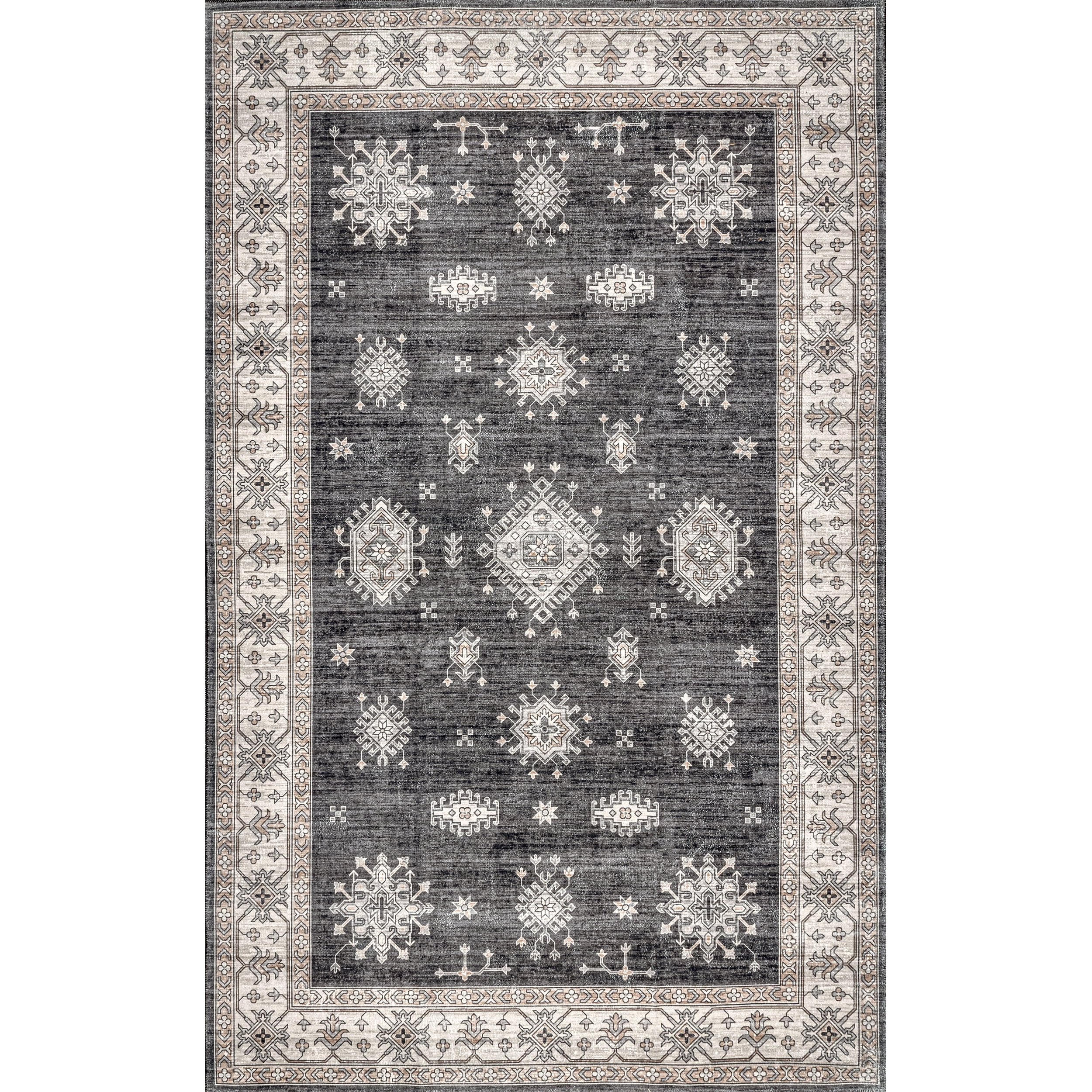 nuLOOM Mollie Machine Washable Traditional Border Area Rug, 8' x 10