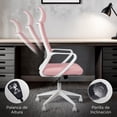 thumbnail image 4 of MAGMALIFE Silla de Oficina Fokus Ergonómica con Cabecera, Reclinación Ajustable, Malla Transpirable, Asiento de Alta Densidad, Ruedas 360° Antirrayas y Altura Regulable, Soporta 150 kg Rosa, 4 of 8