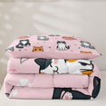 thumbnail image 5 of Manfei Kawaii Teacup Cat Twin Comforter Sets, Triangle Abstract Bedding Set, Pink, Pink Reversible, 2-Piece, 1 Comforter and 1 Pillowcase, 5 of 7