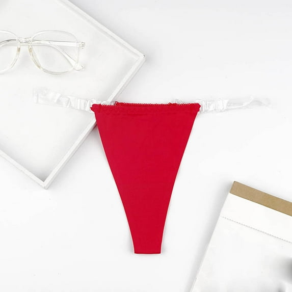 HUPOM Period Panties Underwear For Women In Clothing High Waist Leisure Tie Drop Waist Red S