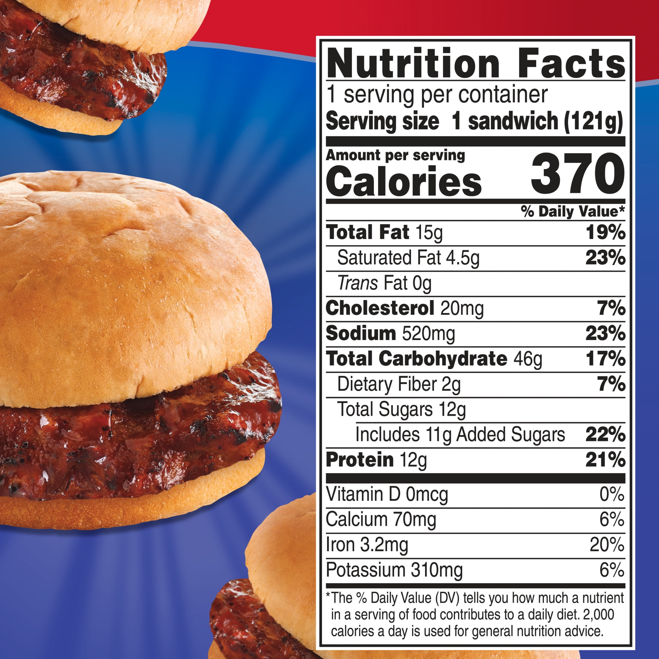 State Fair BBQ Rib Sandwich, Fully Cooked, 1 Count, 4.3 oz (Frozen)