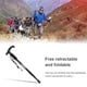 thumbnail image 4 of Greeniant Bastones de trekking, ultraligeros, plegables, retráctiles, para caminar, bastones para caminar, camping, escalada, montañismo, muleta, bastón Escalada Negro Greeniant OD003557-02, 4 of 6