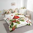 thumbnail image 3 of Castle Fairy Cardinal Bird 7-Piece Bedding Comforter Set for For Teens Girls Boys,Christmas Red Sparrows King Bedding Sets,Xmas Festival Theme Ultra Soft Bed Sheets,Super Cozy Room Decor, 3 of 8