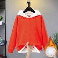thumbnail image 2 of Mwjwdo Cute Hoodies for Boys and Girls Casual Loose Oversized Long Sleeve Pullovers Teen Girls Hooded Sweatshirts Trendy 2025 Red 7 Years, 2 of 3