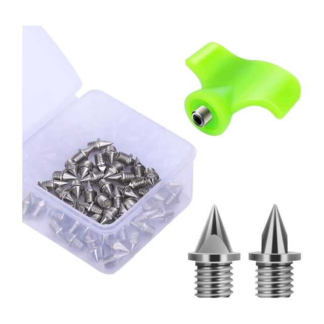 Spikes de pistas de zapatos de pista de 50 piezas para practicar a corta distancia corriendo Plata