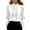 White, variant on Womens Solid Color Stand Collar Lace Satin Blouses Long Sleeve Button up Elegant Office Shirts Trendy Tops White XXL
