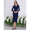 thumbnail image 2 of DARING DIVA Floral Lace Wedding Bodycon Pencil Dress 2XL Navy Blue, 2 of 6