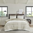 thumbnail image 2 of Izzovium 3-Piece Cotton Comforter Set, Taupe Full/Queen with Chenille Tufting, OEKO-TEX Certified Bedding, 2 of 14
