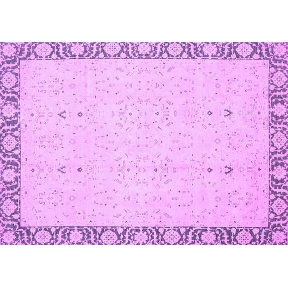 Ahgly Company Indoor Rectangle Oriental Purple Traditional Area Rugs, 3' x 5'