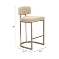 thumbnail image 4 of Velar Counter Stool Beige Counter Stool, Modern Style, Plush and durable faux leather fabric, Plywood, Indoor Bar, 4 of 8