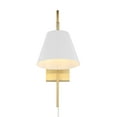 thumbnail image 5 of SAFAVIEH Rhoeva LED Brass Iron Wall Sconce with White Shade, 5 of 9