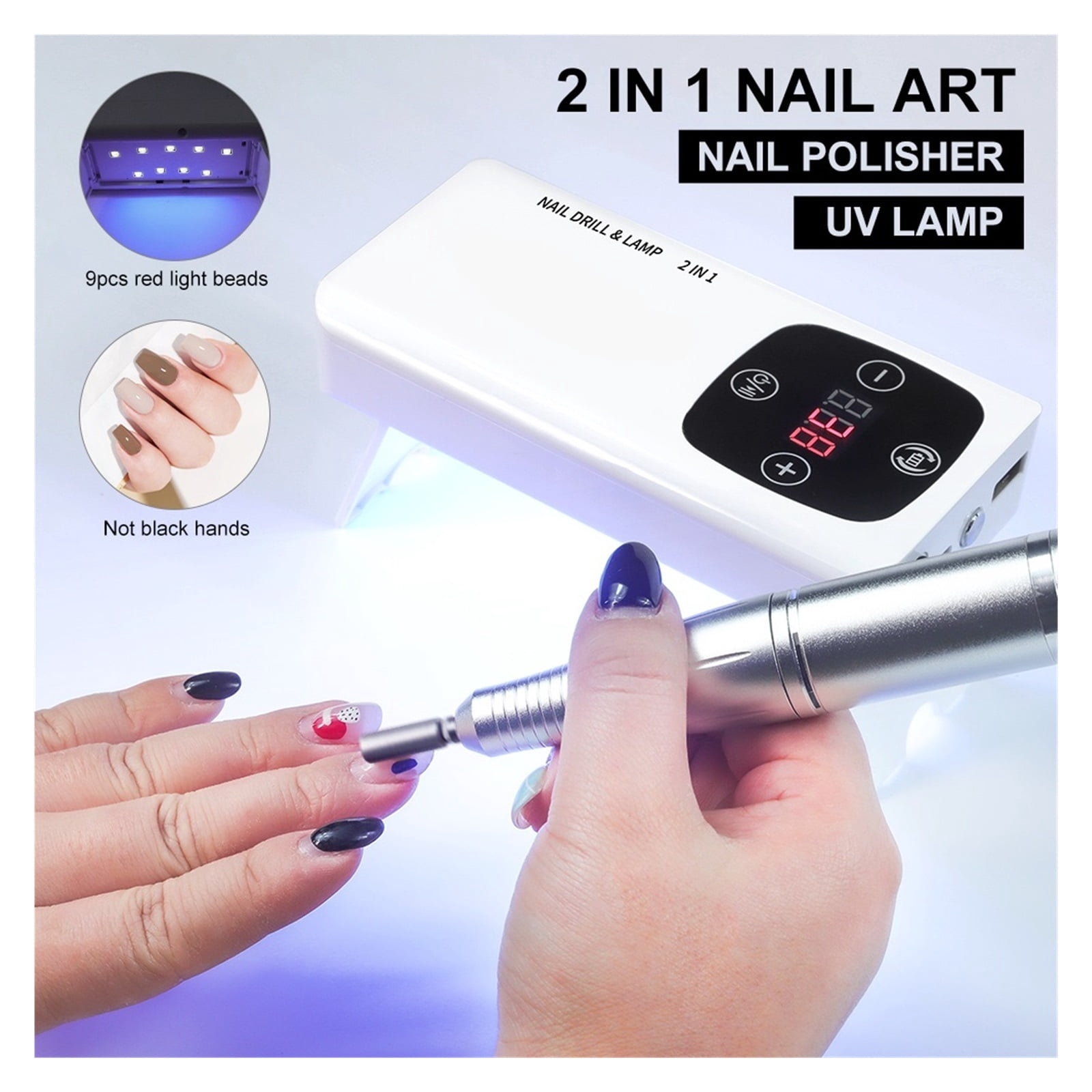Home Nail Salon Acrylic Nail Drill Machine 45000RPM Portable Cordless Electric Nail Drill Machine