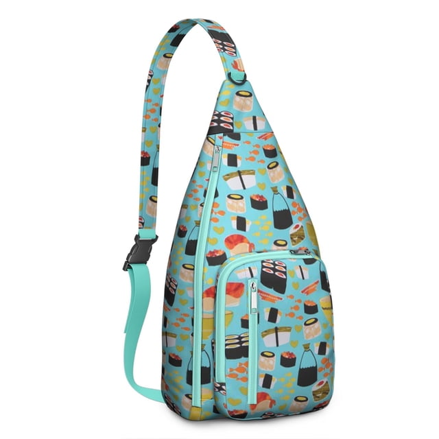 Sac à Dos Sushi à Bandoulière Imprimé Avocat & Riz, Sac de Jour Léger et à la Mode