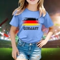 thumbnail image 2 of LUOGENLI T-Shirt pour Filles Enfants Drapeau de l'Allemagne Imprimé Manches Courtes Col Rond T-Shirt Floral Tendance Mode Chandail de Base Hauts Chemises en Jean pour Filles Denim Long Bleu Pâle 12-13 Ans, 2 of 4