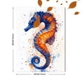 thumbnail image 3 of Qisvanset 12x16 Inch Watercolor Seahorse Canvas Wall Art, Marine Animal Artwork Coastal Home Wall Decor, 3 of 8