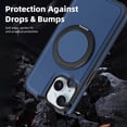 thumbnail image 6 of Allytechgroup Magnetic Case for iPhone 15 Plus, Built-in Invisible 360° Rotatable Kickstand, Compatible with MagSafe, PU Leather Slim Shockproof Protective Phone Case Cover, Blue, 6 of 7