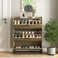 thumbnail image 2 of Spaco Shoe Storage, Brown Wood Shoe Cabinet, Entryway Furniture, 31.5"L x 9.4"W x 41.3"H Shoe Storage, 2 of 15