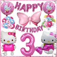 thumbnail image 1 of Plato de decoración de fiesta de cumpleaños de Hello Kitty rosa, vajilla desechable, telón de fondo, globo, Baby Shower, juguete para regalo para niñas, suministros para fiestas, 1 of 4