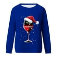 thumbnail image 3 of TFEOQRY Christmas Women's Sweatshirts Fashion Casual Loose Beautiful Christmas Printed Pullover Shirt Long Sleeve Round Neck Hoodless Sweatshirts Blue-6, 3 of 3