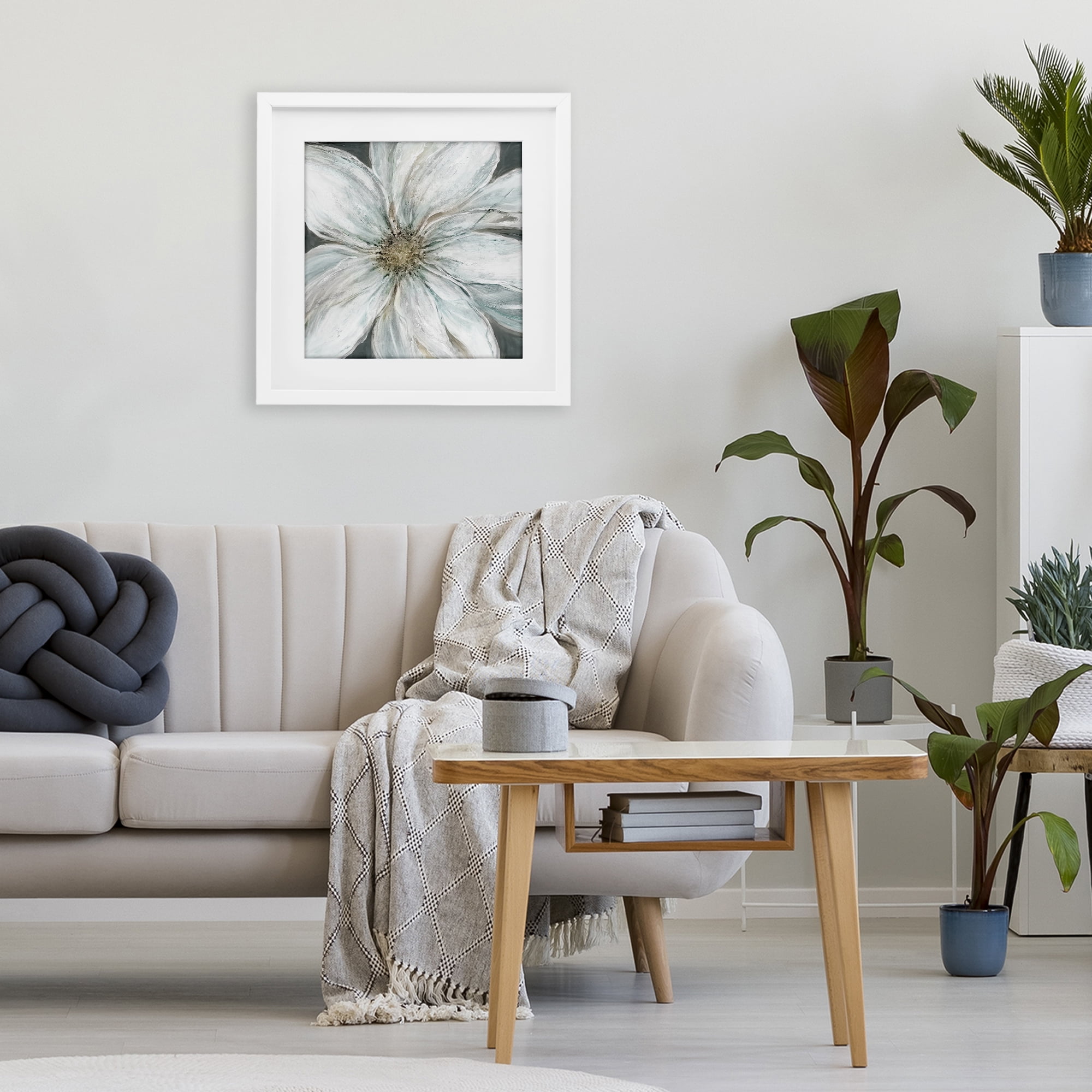 Stupell Industries Large White Flower Closeup White Framed Print Under Glass, design by Carol Robinson