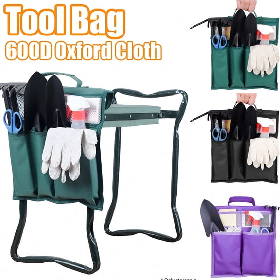 LAMIRO Garden Kneeler - Protects Your Knees,Clothes From Dirt & Grass Stains - Foldable Stool For Ease Of Storage - Sturdy and Lightweight - A Tool Pouch!