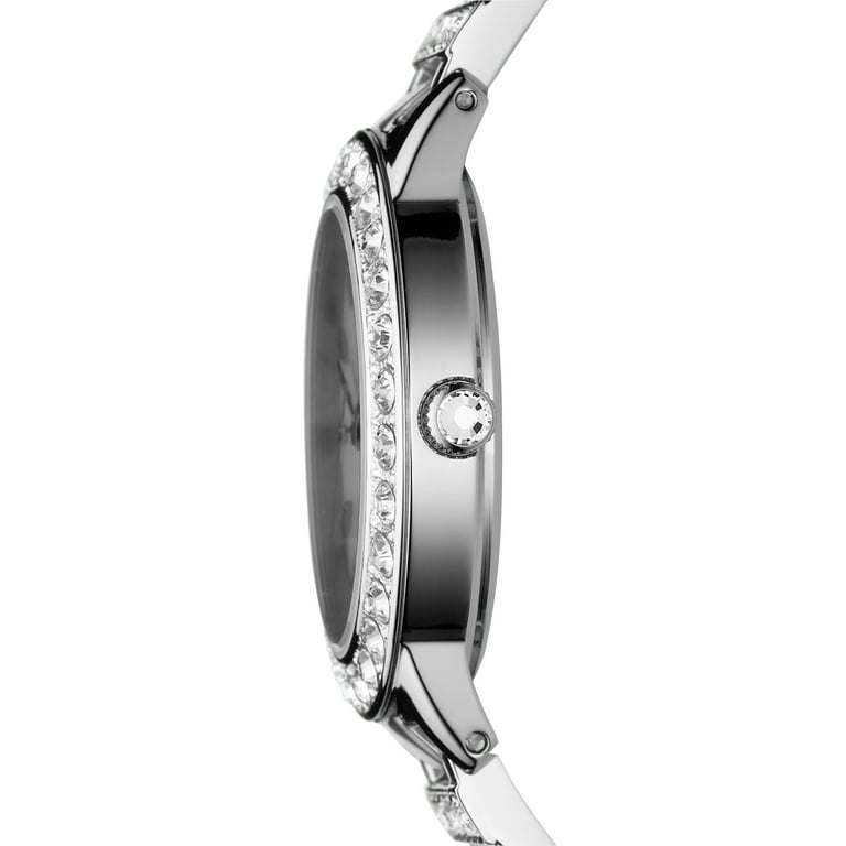 White fossil store watch with diamonds