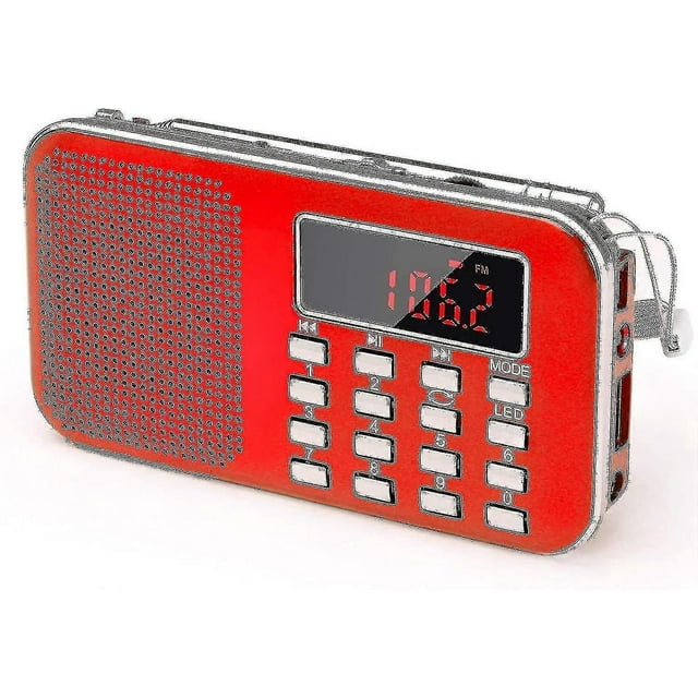 Mini Portable Radio Fm Pocket Radio With Led Flashlight, Digital Radio