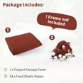 thumbnail image 3 of Pakunoda 10' X 20' Carport Canopy Replacement Cover, Portable Car Garage Shelter Party Top Tent with 34PC Ball Bungees, Treeared (Only Cover, Frame Not Included), 3 of 8