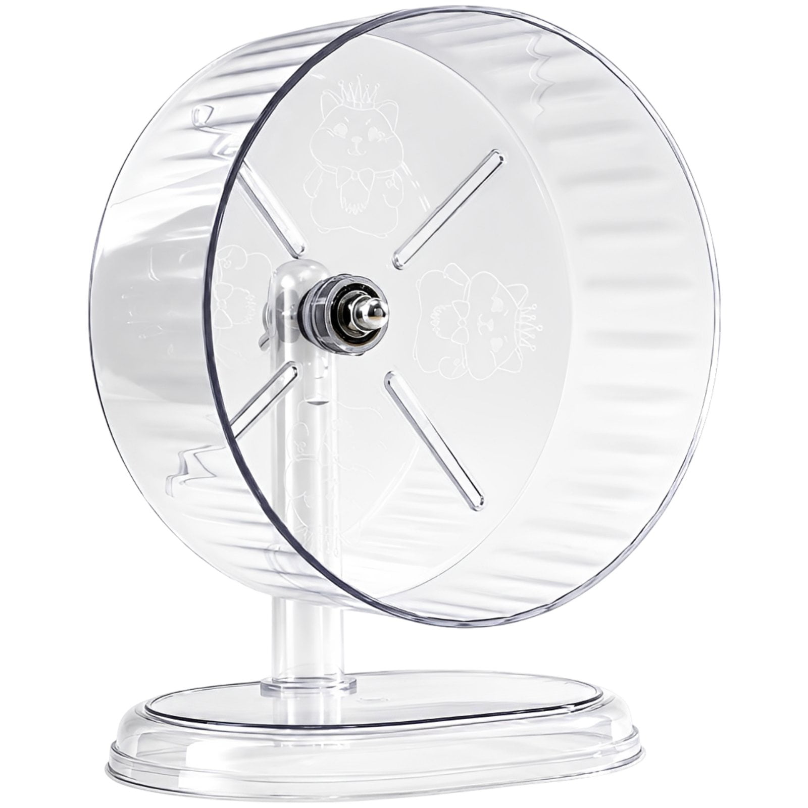 8.3 in Hamster Wheel with Stable Stand Silent Operation |Clear Durable Plastic Pet Running Wheel Quiet Spinner for Small Animal Exercise Promotes Natural Posture