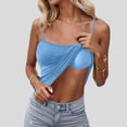 thumbnail image 4 of Women Tanks Camis Seamless Comfort Camisole Built In Bra Padded Tank Top For Everyday Wear And Layering Sky Blue 6XL, 4 of 8