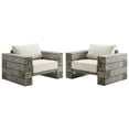 thumbnail image 4 of Modway Manteo Chaise Longue d'Extérieur pour Patio avec Accoudoirs, Gris Pâle/beige (Ensemble de 2), 4 of 7