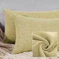thumbnail image 6 of Deconovo Faux Linen Cushion Covers Decorative Pillow Case Covers with Invisible Zipper for Couch 12 x 20 inch Flax Yellow Set of 4 No Pillow Insert, 6 of 6