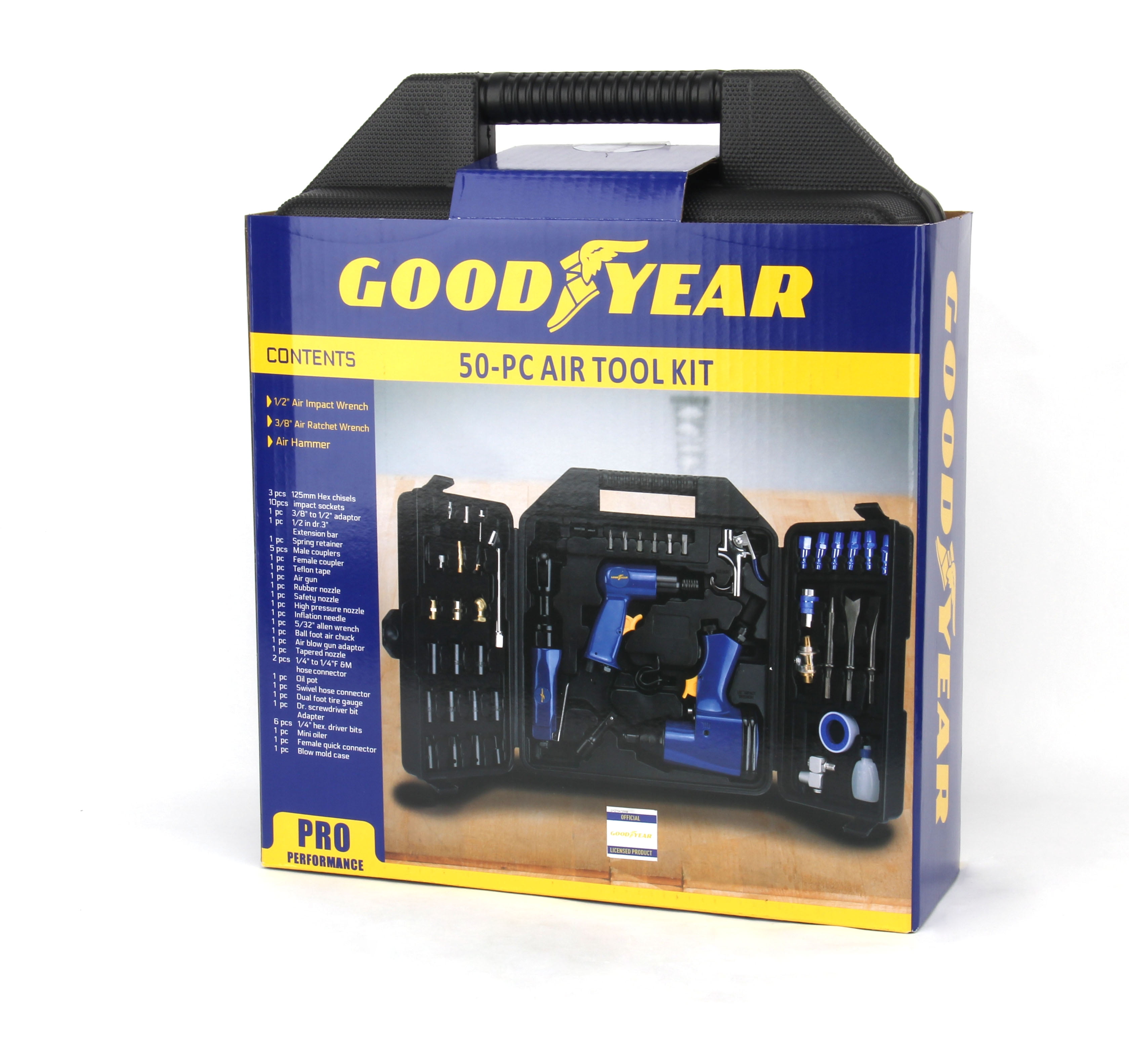 GOODYEAR. 50 Piece Air Tool Kit. with Blow Molded Carrying Case
