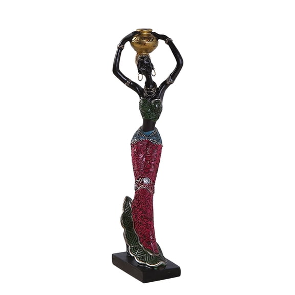 Moocorvic Resin African Beauty Girl Statue Ethnic Style Home Decoration Creative Crafts