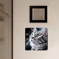 thumbnail image 3 of 16 Inch Wall Clock Battery Operated Square Clock Decorative for Office, Kitchen, Outdoor, Living Room，Gray Cat with Green Eyes Art, 3 of 4